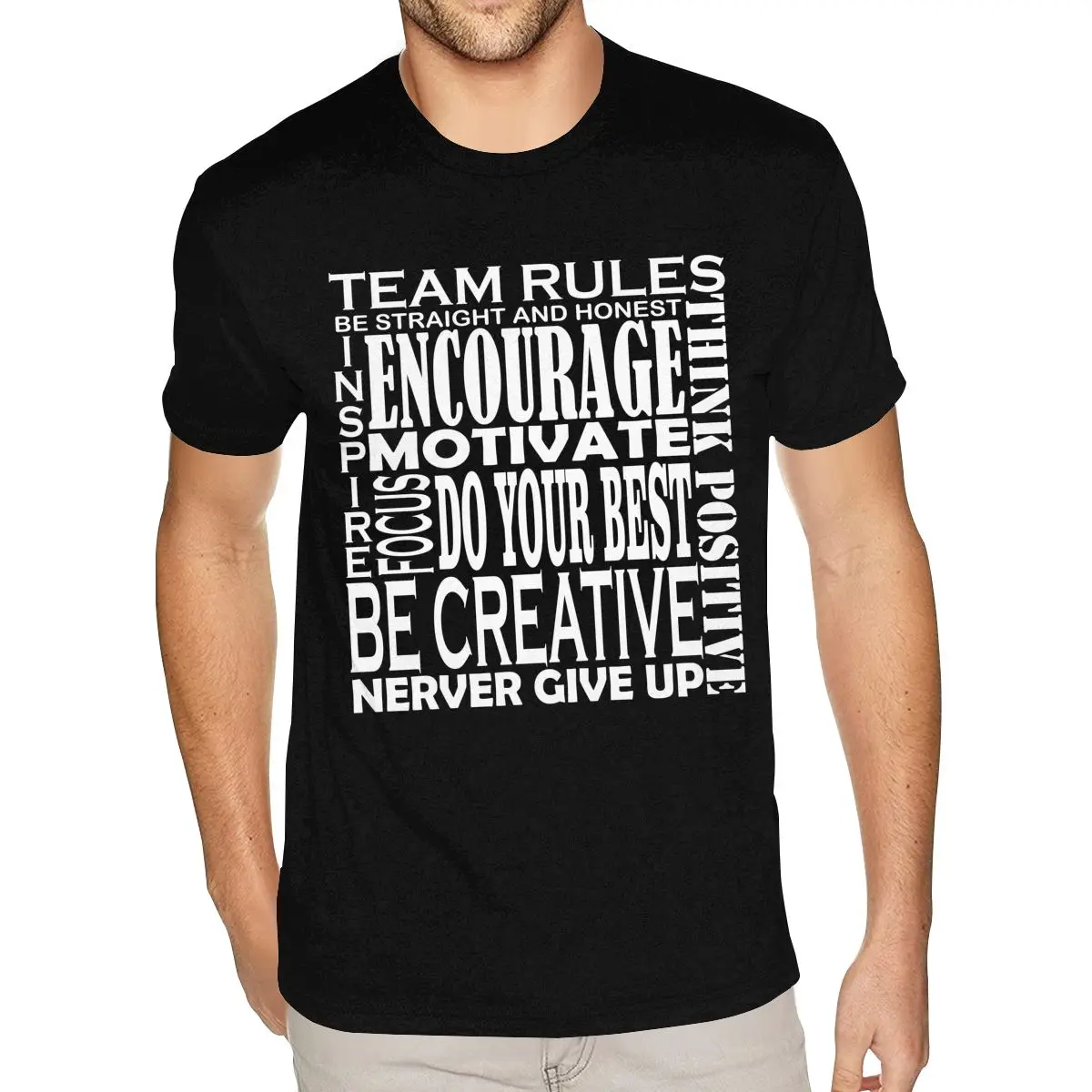 Футболки с короткими рукавами и круглым вырезом из чистого хлопка Team Rules Inspire Focus Motivate, новейшая мужская футболка S
Футболки с короткими рукавами и круглым вырезом из чистого хлопка Team Rules Inspire Focus Motivate, новейшая мужская футболка S