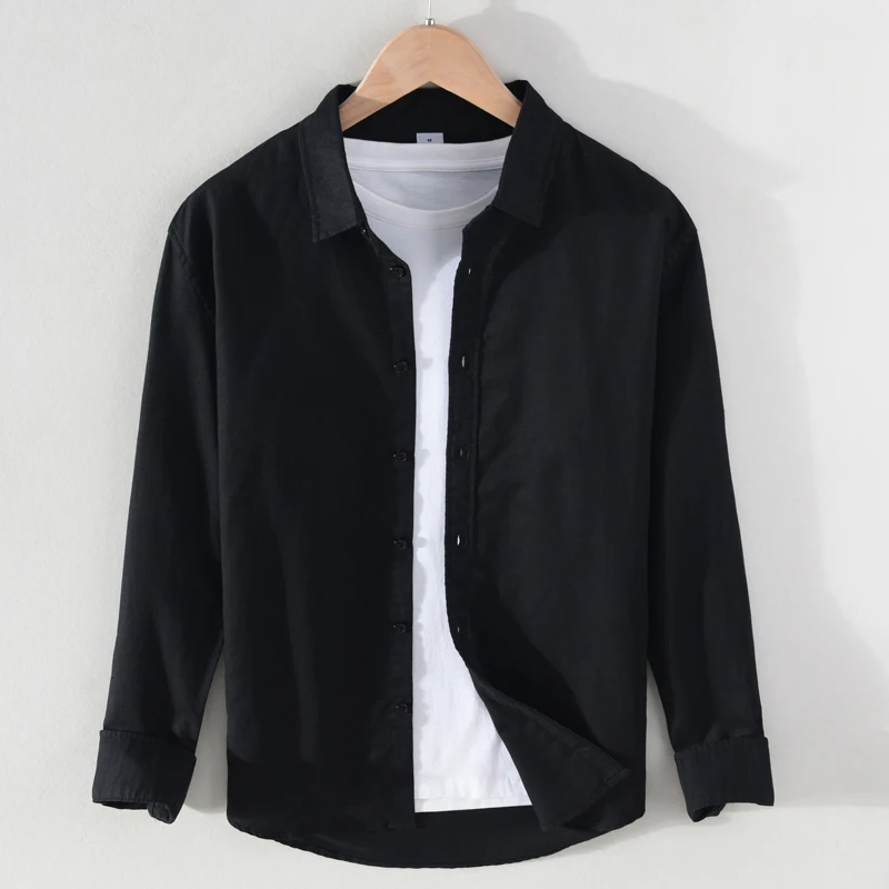 Мужская льняная рубашка с длинным рукавом для весны и лета, повседневная, из тонкого хлопка и льна, свободного кроя, верхняя одежда, модный городской стиль
Мужская льняная рубашка с длинным рукавом для весны и лета, повседневная, из тонкого хлопка и льна, свободного кроя, верхняя одежда, модный городской стиль