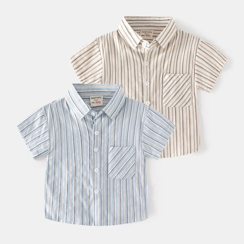 Children's Short-Sleeved Shirt New Boy Summer Clothing Striped Shirt Baby Casual Short-Sleeved Top Wholesale
Children's Short-Sleeved Shirt New Boy Summer Clothing Striped Shirt Baby Casual Short-Sleeved Top Wholesale