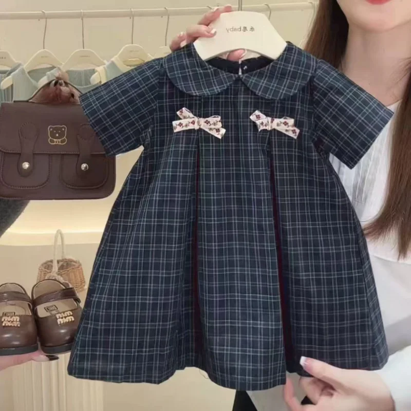Girls' Spring and Summer Plaid Dress2025New Stylish Children's Doll Collar Bow Princess Dress
Girls' Spring and Summer Plaid Dress2025New Stylish Children's Doll Collar Bow Princess Dress