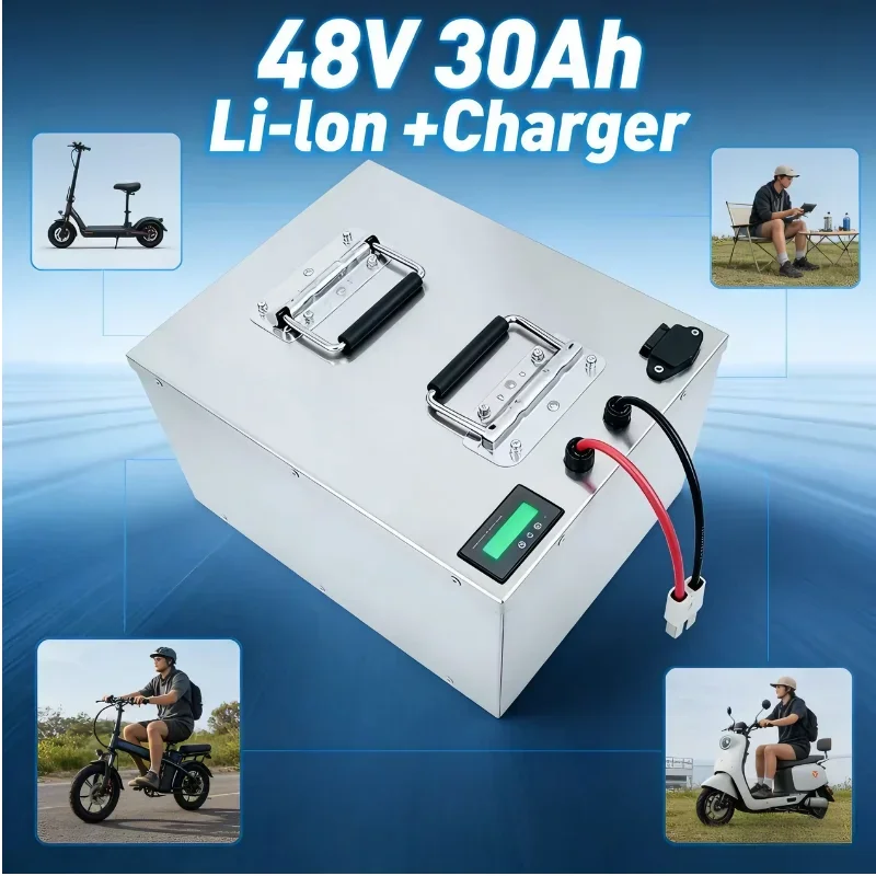 Custom 48V 30Ah Li-ion Battery – 2000W Power for E-Bikes, Marine & RVs | Fast Charger Included
