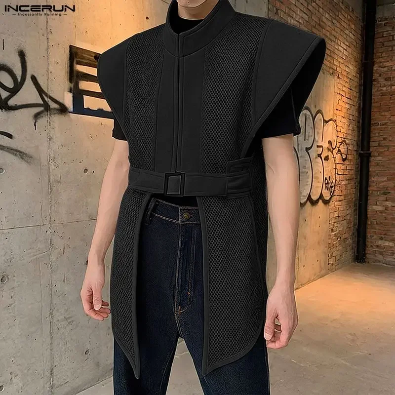 INCERUN Men's Vests Mesh Patchwork See Through Zipper Sleeveless Male Waistcoats Streetwear Irregular Vests For Man With Belt
INCERUN Men's Vests Mesh Patchwork See Through Zipper Sleeveless Male Waistcoats Streetwear Irregular Vests For Man With Belt