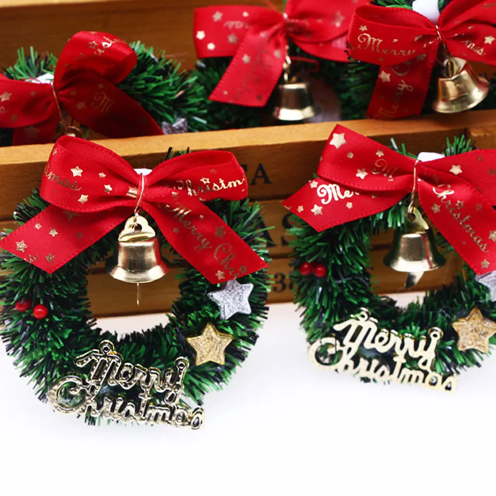 5pcs Mini Christmas Wreath Bow Bell Garland Decorative Accessories Holiday Party Home Crafts Simulated Tiny Wreaths Hanging
5pcs Mini Christmas Wreath Bow Bell Garland Decorative Accessories Holiday Party Home Crafts Simulated Tiny Wreaths Hanging