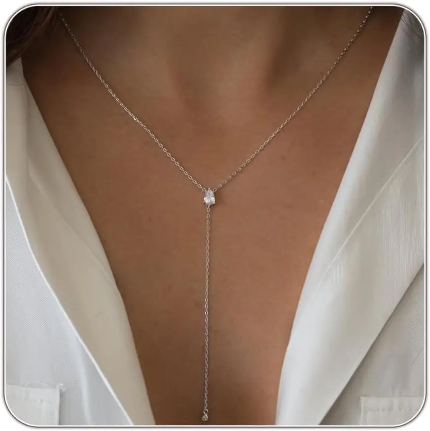 Dainty Layered Lariat Y Necklace 14k Gold Silver Plated Simple Trendy Gift for Women
Dainty Layered Lariat Y Necklace 14k Gold Silver Plated Simple Trendy Gift for Women