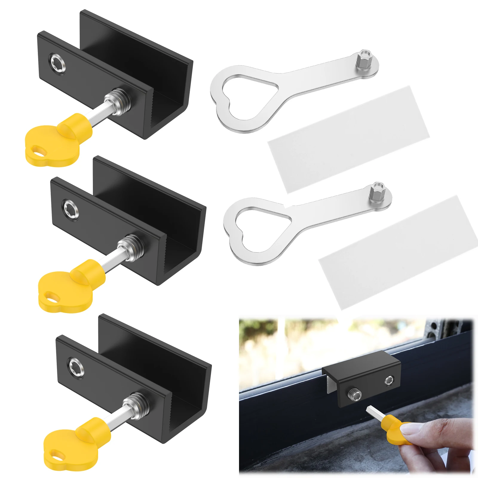 Sliding Window Security Locks with Key Window Security Bars Adjustable Window Locks for Up and Down Windows and Horizontal Windo
Sliding Window Security Locks with Key Window Security Bars Adjustable Window Locks for Up and Down Windows and Horizontal Windo