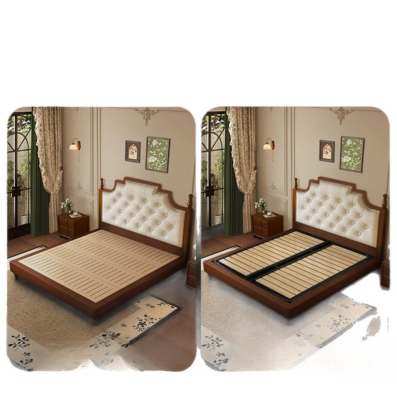 French medieval solid wood leather American retro light luxury buckle high-end atmospheric master bedroom bed
French medieval solid wood leather American retro light luxury buckle high-end atmospheric master bedroom bed
