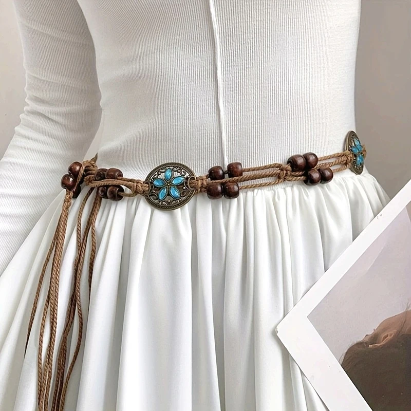 Woven women's belt,Retro ethnic style,Versatile and exquisite bohemian style,Dresses, culottes, decorative accessories
Woven women's belt,Retro ethnic style,Versatile and exquisite bohemian style,Dresses, culottes, decorative accessories