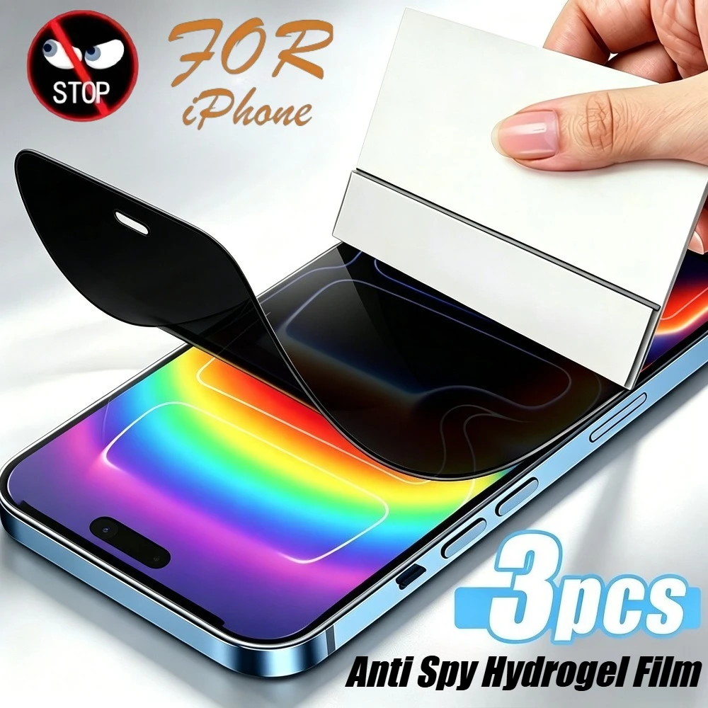 2Pcs Privacy Full Cover Hydrogel Film for iPhone 17 16 15 Pro Max Air 17e 14 13 12 Pro 15 16 Plus Anti-Scratch Screen Protector
2Pcs Privacy Full Cover Hydrogel Film for iPhone 17 16 15 Pro Max Air 17e 14 13 12 Pro 15 16 Plus Anti-Scratch Screen Protector