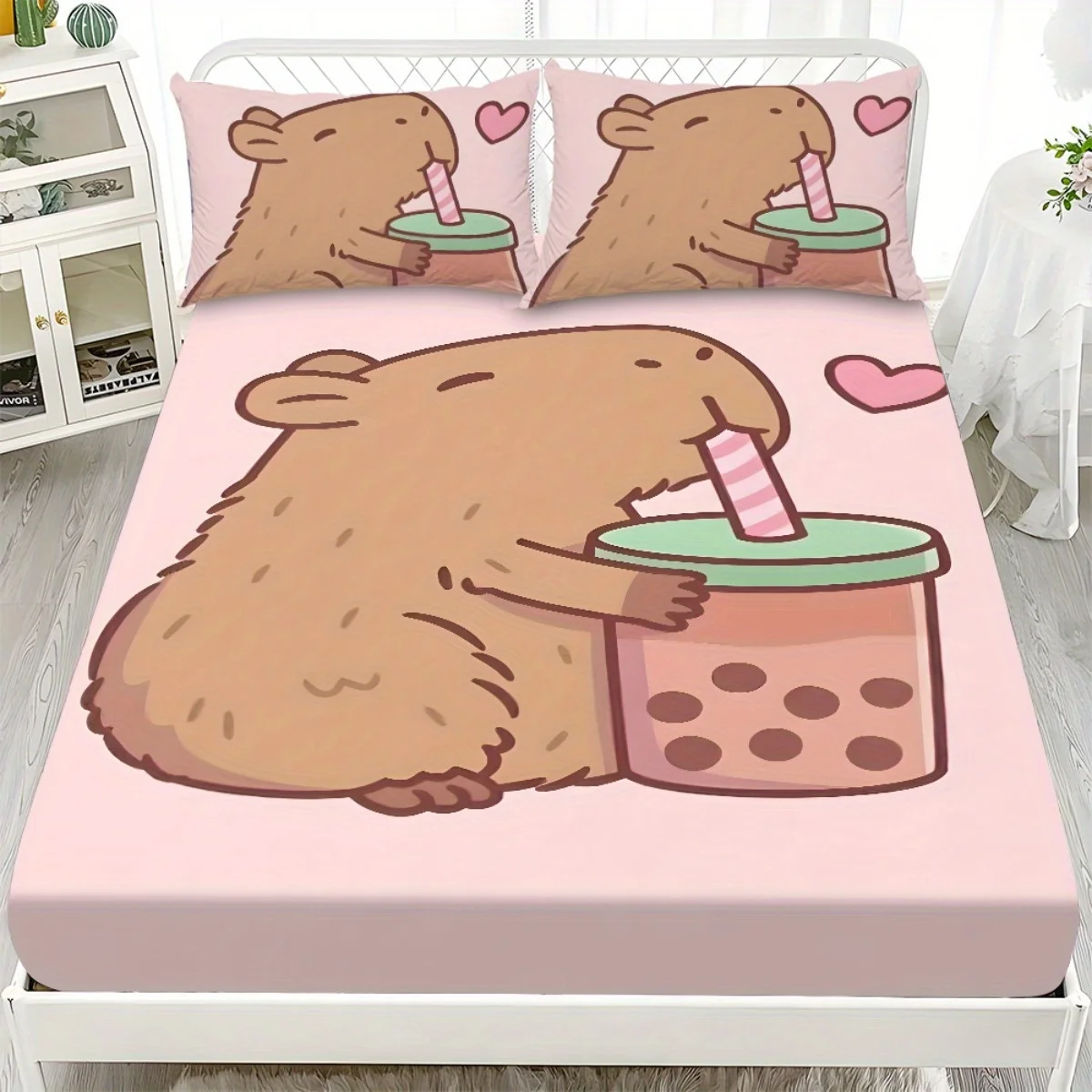 1PC Cute Capybara Polyester Sheet Soft Digital Print Fitted Sheet Without Pillowcase Halloween Decor Gift For Kids Bedroom
1PC Cute Capybara Polyester Sheet Soft Digital Print Fitted Sheet Without Pillowcase Halloween Decor Gift For Kids Bedroom