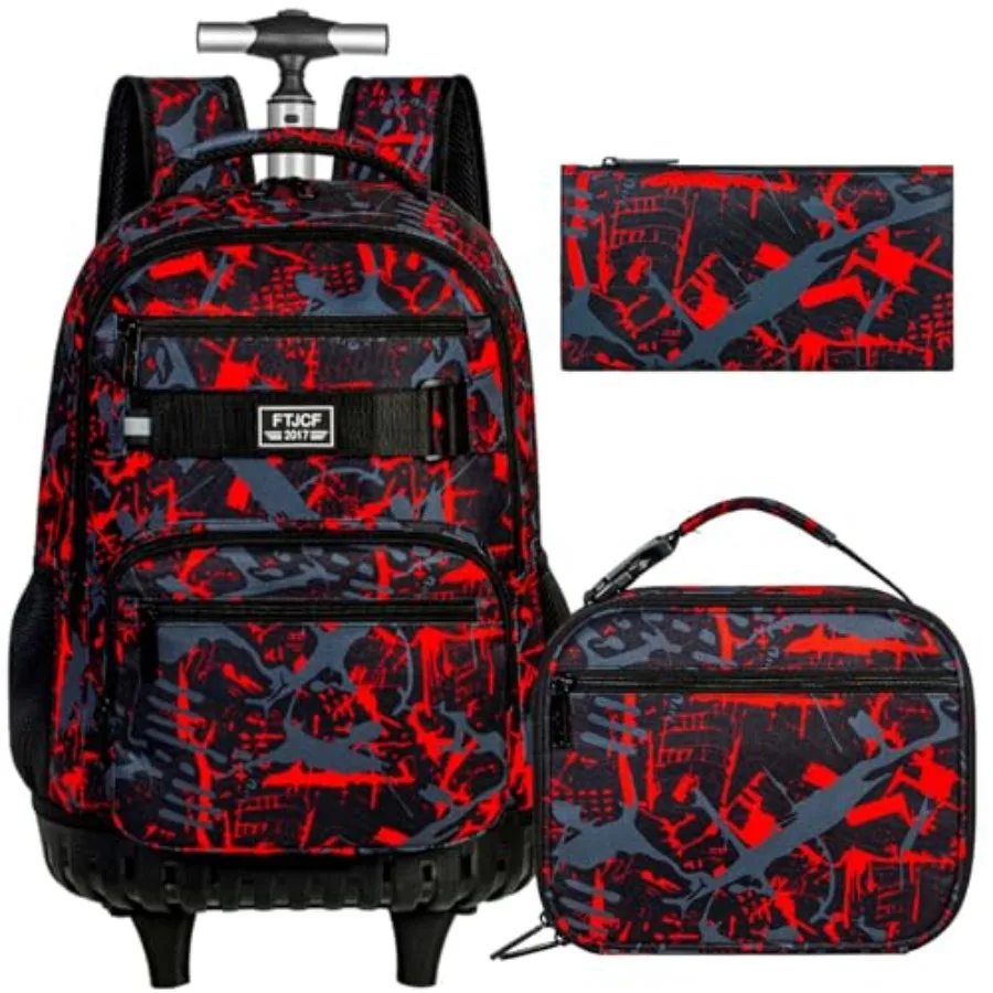 3Pcs Rolling Backpack for Boys Men, Travel Wheeled Backpacks for Adults, Teens College Roller Bookbag with Wheels for Men Red
3Pcs Rolling Backpack for Boys Men, Travel Wheeled Backpacks for Adults, Teens College Roller Bookbag with Wheels for Men Red