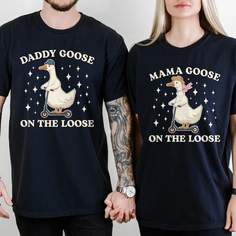 Mama & Daddy Goose on The Loose Shirt Silly Goose Funny Family Tee Kawaii Clothes Graphic T Shirts Summer Cotton Tee Tops
Mama & Daddy Goose on The Loose Shirt Silly Goose Funny Family Tee Kawaii Clothes Graphic T Shirts Summer Cotton Tee Tops