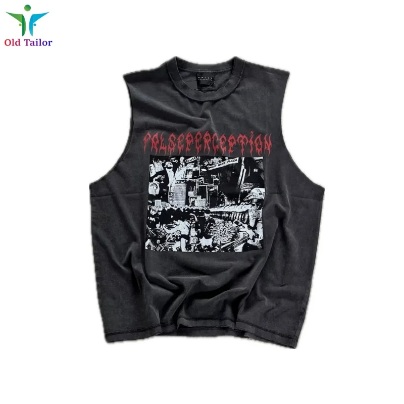 Black 25SSFalse Perception Money Empire Sabotage Gothic Printed Letters Vest Men's Women's Washed Sleeveless T-Shirt
Black 25SSFalse Perception Money Empire Sabotage Gothic Printed Letters Vest Men's Women's Washed Sleeveless T-Shirt