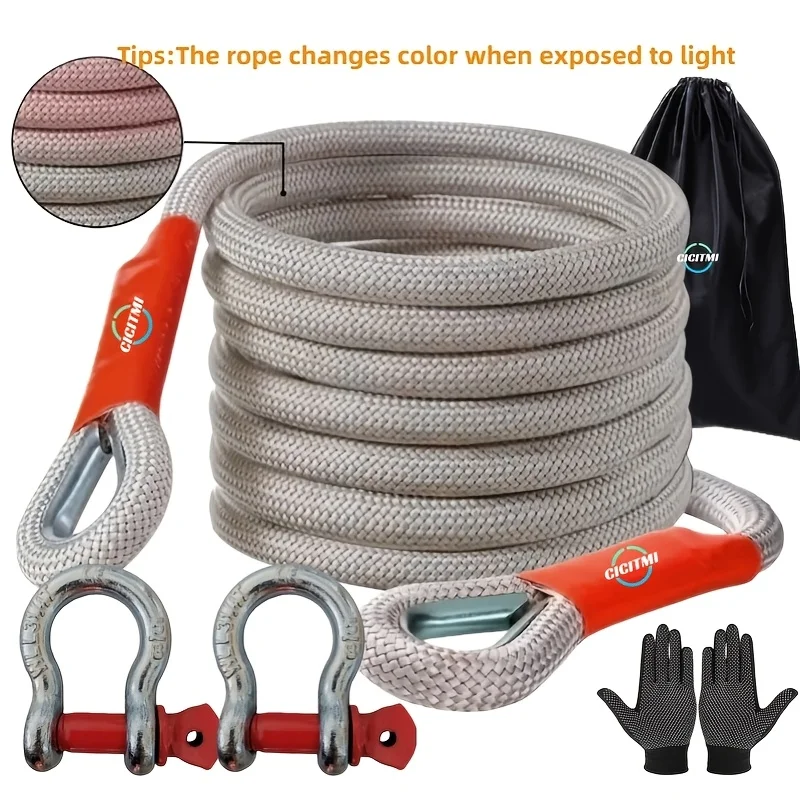 1 Heavy-duty Tow Hook And Tow Rope Set, 196.85inch Tow Hook And Tow Rope Set, Suitable for Off-road Rescue Of SUVs And Vehicles, Equipped with 2 Steel U-shaped Hooks, for Front Use, Suitable for Vehicles Weighing 135 Pounds Or Less
1 Heavy-duty Tow Hook And Tow Rope Set, 196.85inch Tow Hook And Tow Rope Set, Suitable for Off-road Rescue Of SUVs And Vehicles, Equipped with 2 Steel U-shaped Hooks, for Front Use, Suitable for Vehicles Weighing 135 Pounds Or Less