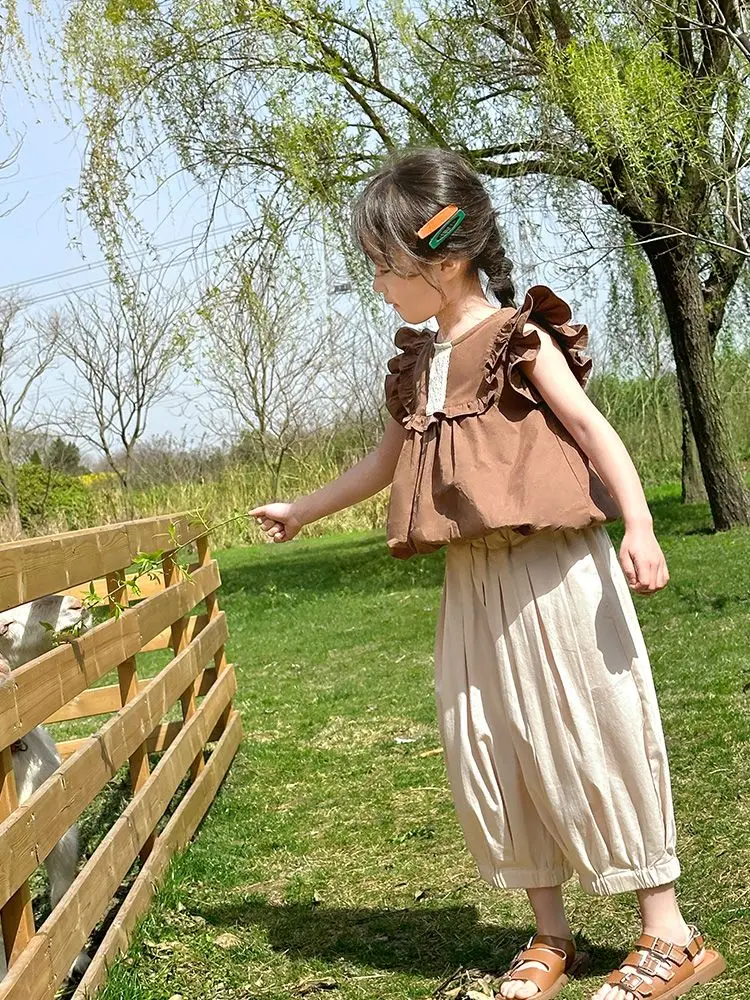 Summer Girls Clothing Sets Sleeveless Shirt Tops+Pants Baby Girl Clothes Kids Clothes Girls New Children Clothes Suits 2-7Yrs
Summer Girls Clothing Sets Sleeveless Shirt Tops+Pants Baby Girl Clothes Kids Clothes Girls New Children Clothes Suits 2-7Yrs