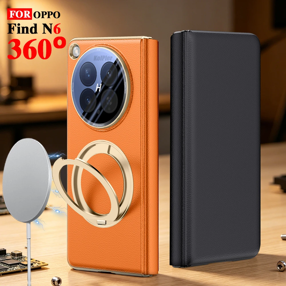 360° Rotating Ring Stand Leather Flip Case for OPPO Find N6 with Camera Lens Protector Magnetic Hinge Full Body Protective Cover
360° Rotating Ring Stand Leather Flip Case for OPPO Find N6 with Camera Lens Protector Magnetic Hinge Full Body Protective Cover