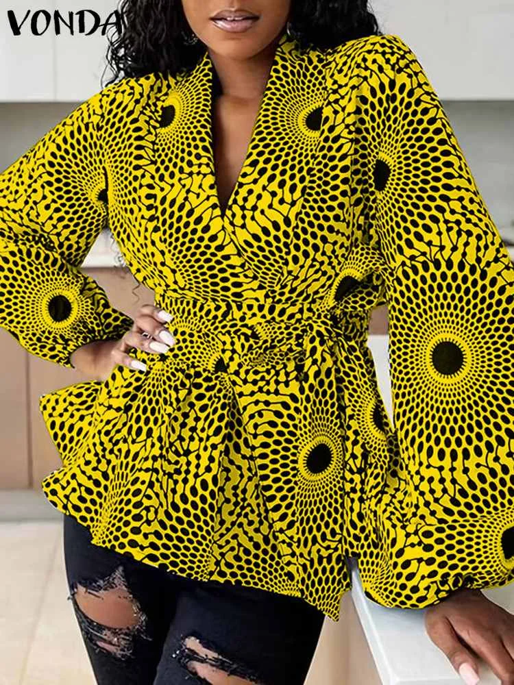 Plus Size 5XL VONDA Women Elegant Blouse Long Puff Sleeve Shirts Printed Vintage V-Neck Tunic Top Casual Loose Party Blusas
Plus Size 5XL VONDA Women Elegant Blouse Long Puff Sleeve Shirts Printed Vintage V-Neck Tunic Top Casual Loose Party Blusas