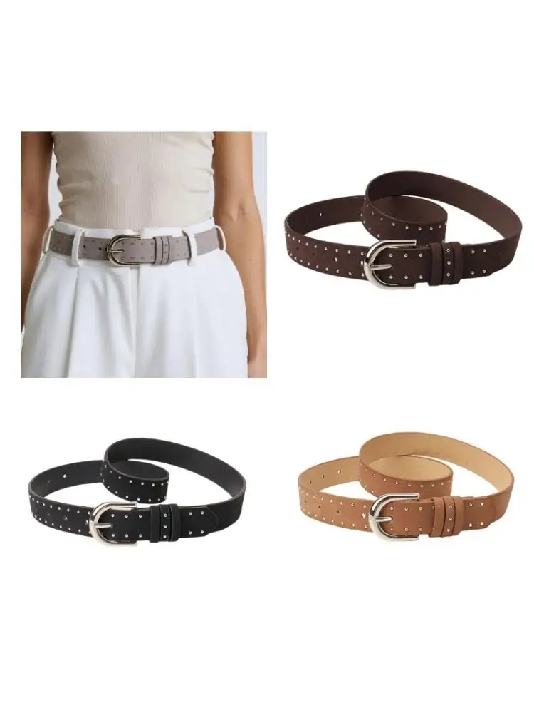 39BD Casual Women's Jeans Belt Color PU Leather Strap Studded Accents Metal Buckles Waistband
39BD Casual Women's Jeans Belt Color PU Leather Strap Studded Accents Metal Buckles Waistband