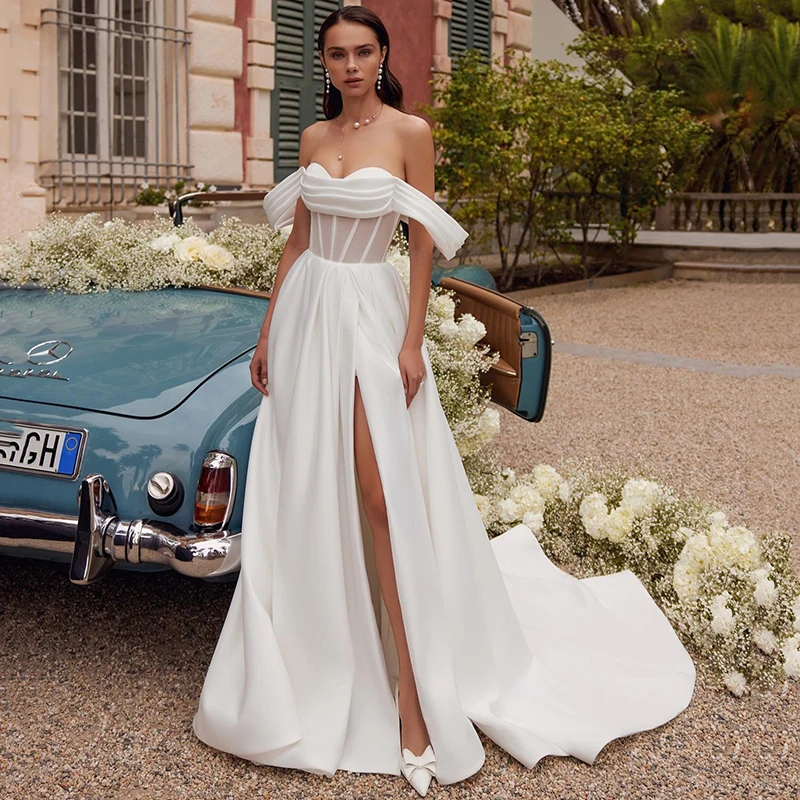Eightree Boho Beach A-Line Wedding Dresses Women Sweetheart Side Slit Bridal Dress Elegant Wedding Evening Prom Gowns Plus Size
Eightree Boho Beach A-Line Wedding Dresses Women Sweetheart Side Slit Bridal Dress Elegant Wedding Evening Prom Gowns Plus Size