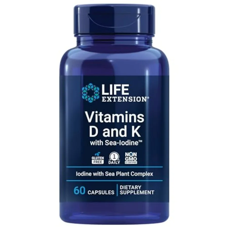 Life Extension Vitamins D and K with Sea-Iodine, Vitamin D3, Vitamin K1 and K2, Iodine, Supports Immune, Bone, arterial and Thy
Life Extension Vitamins D and K with Sea-Iodine, Vitamin D3, Vitamin K1 and K2, Iodine, Supports Immune, Bone, arterial and Thy