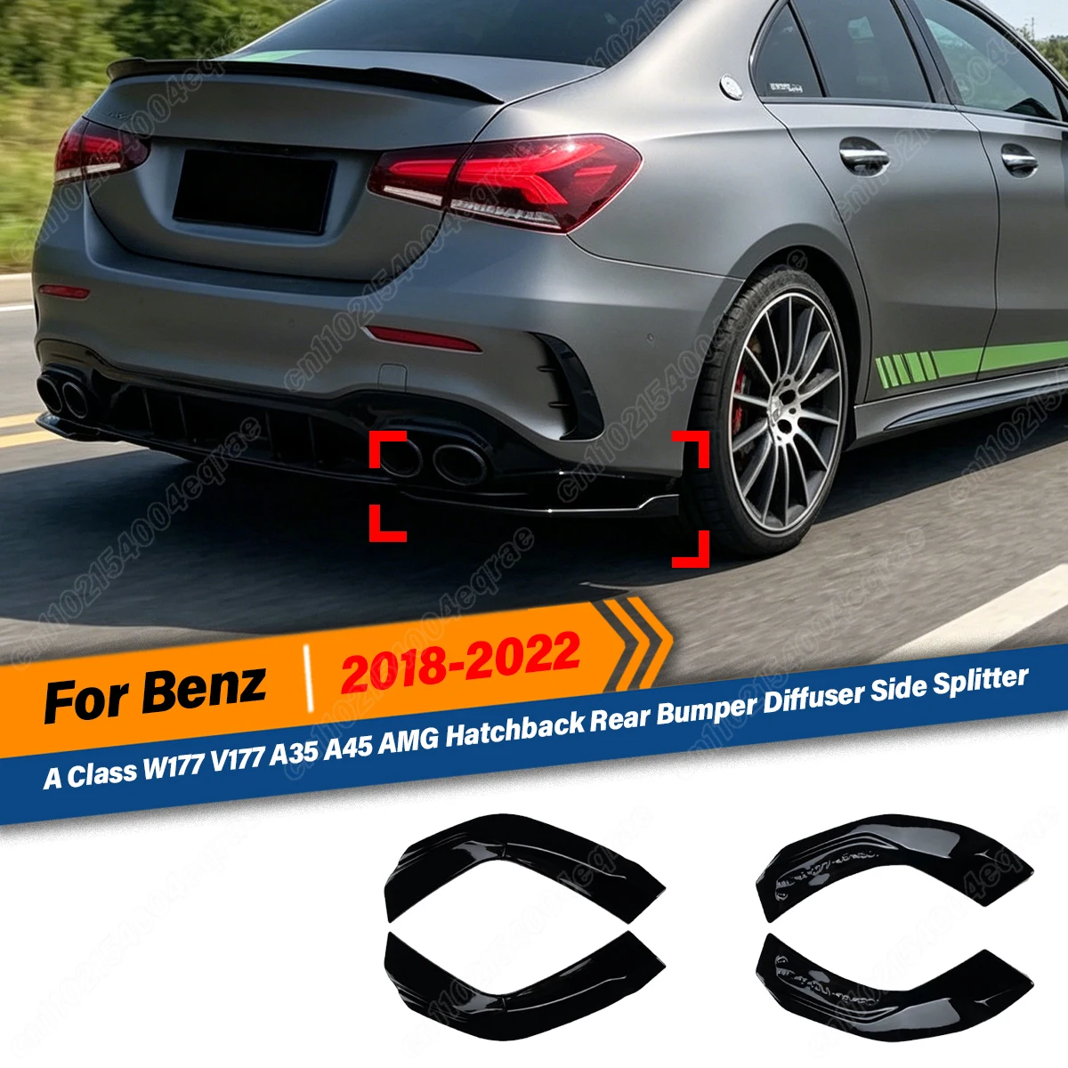 For Mercedes Benz A Class W177 V177 A35 A45 AMG Hatchback 2018 2019 2020 2021 2022 Rear Bumper Side Splitter Diffuser Body Kit
For Mercedes Benz A Class W177 V177 A35 A45 AMG Hatchback 2018 2019 2020 2021 2022 Rear Bumper Side Splitter Diffuser Body Kit