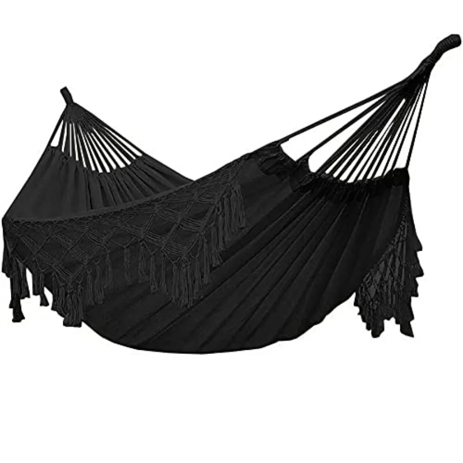 YFUG GO Double Sized Boho Macrame Hammock with Elegant Tassels and Fishtail Knitting 485Lbs Includes Tie Ropes and Drawstring B
YFUG GO Double Sized Boho Macrame Hammock with Elegant Tassels and Fishtail Knitting 485Lbs Includes Tie Ropes and Drawstring B