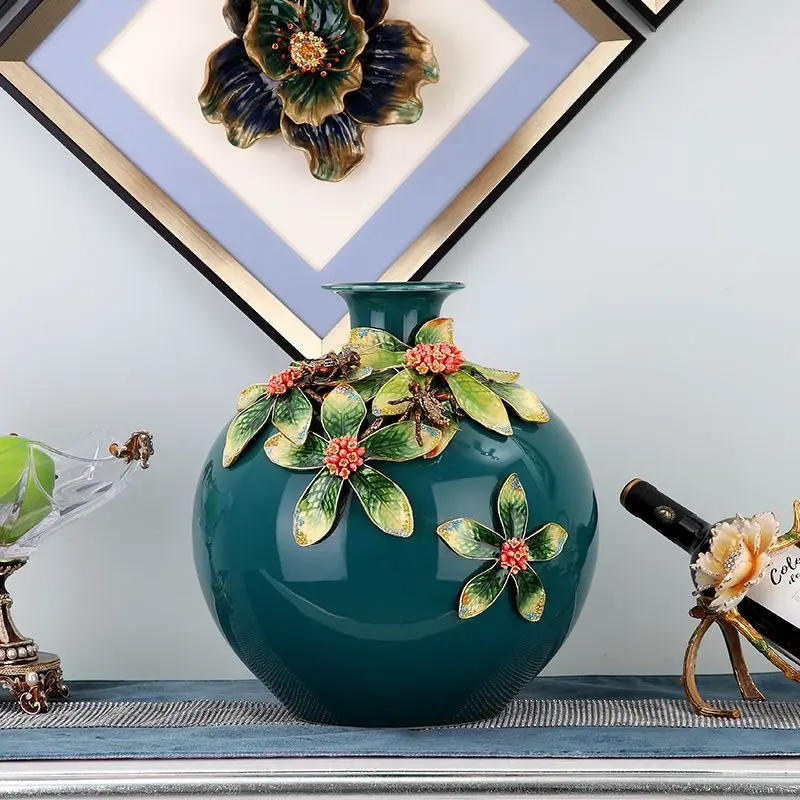 Enamel countertop large vase ceramic living room entrance high-end flower arrangement ornament
Enamel countertop large vase ceramic living room entrance high-end flower arrangement ornament