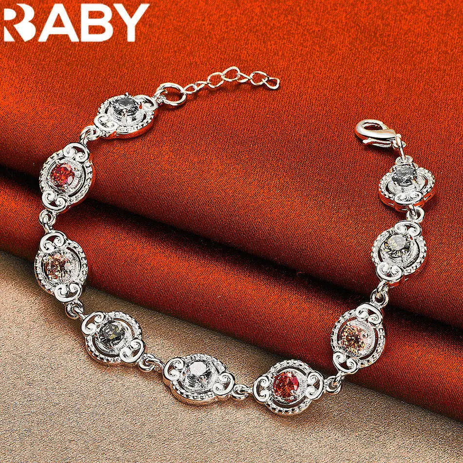 URBABY 925 Sterling Silver Color Zircon Chain Bracelet For Women Fashion Jewelry Exquisite Party Accessories Holiday Gifts
URBABY 925 Sterling Silver Color Zircon Chain Bracelet For Women Fashion Jewelry Exquisite Party Accessories Holiday Gifts