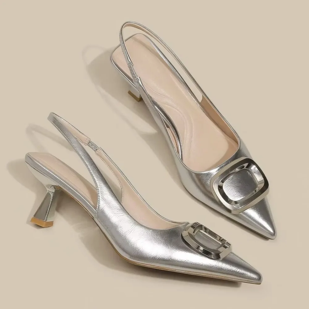 Brand Woman Slingback Shoes Fashion Spring New Ladies High Heels Elegant Med Office Party Heels Pointed Toe Slip on Sandal Mules
Brand Woman Slingback Shoes Fashion Spring New Ladies High Heels Elegant Med Office Party Heels Pointed Toe Slip on Sandal Mules