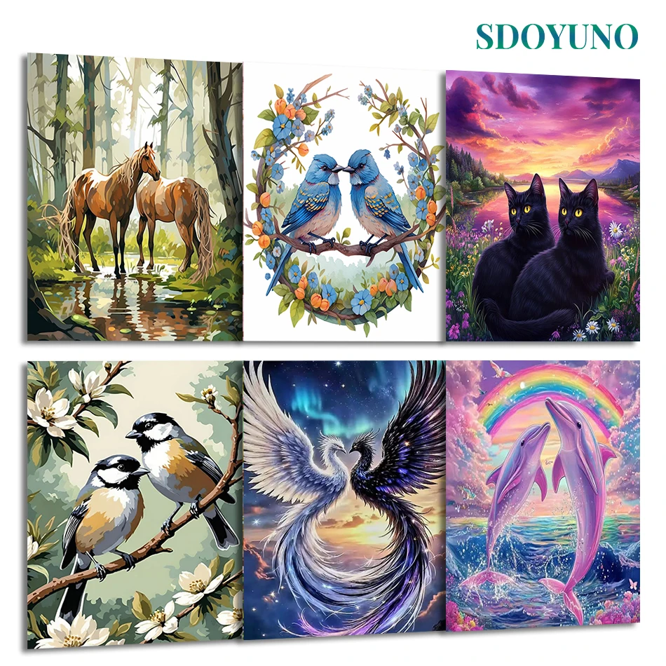 SDOYUNO Painting By Numbers Draw Animals couple Valentines Day Gift For Adults Framed Drawing Handwork Acrylic Paints On Canvas
SDOYUNO Painting By Numbers Draw Animals couple Valentines Day Gift For Adults Framed Drawing Handwork Acrylic Paints On Canvas