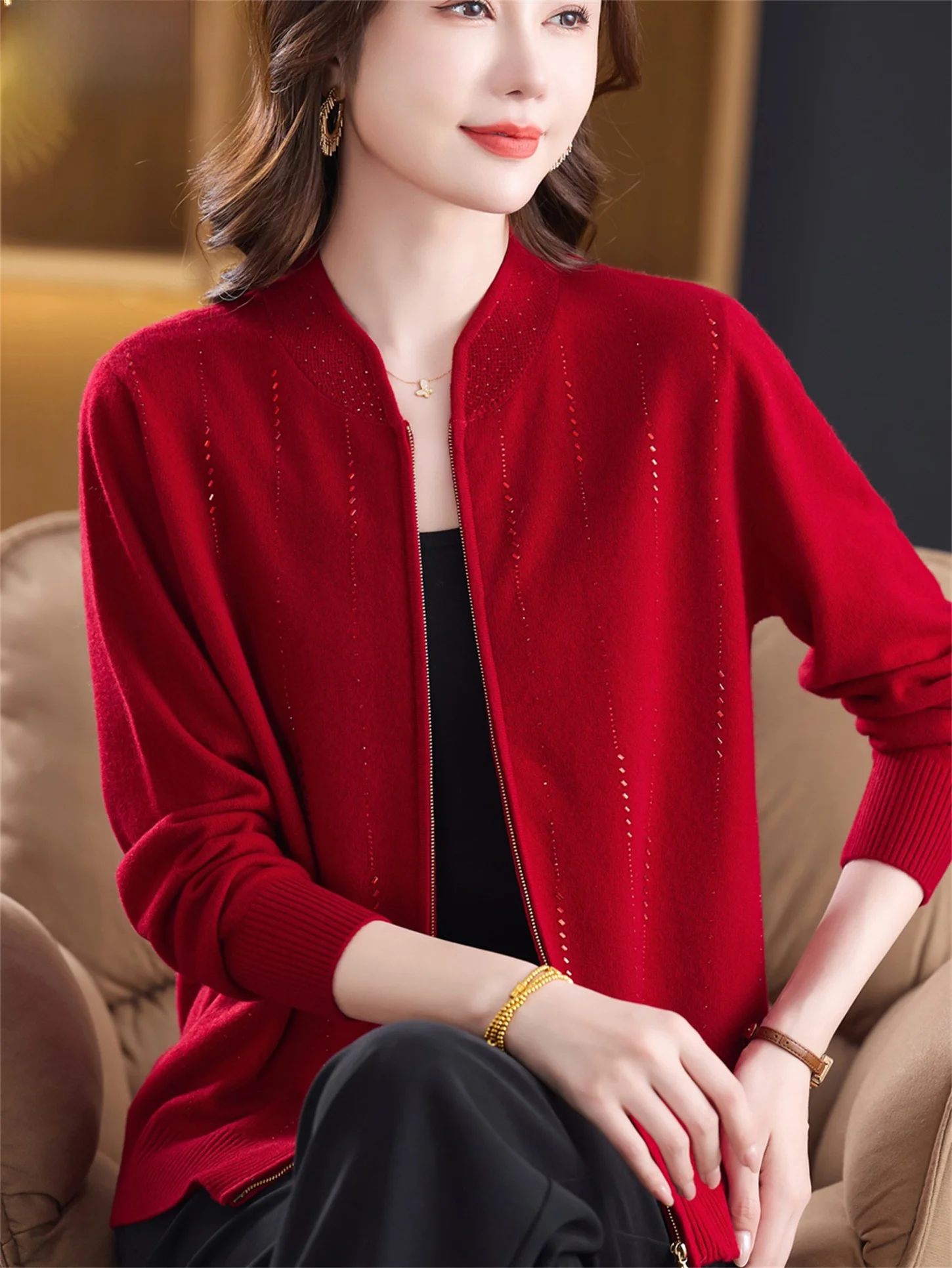 Faionable 00, открытый кардиган из чистой шерсти, свободная утягивающая верхняя одежда на молнии для женщин среднего возраста и ли, дизайн прямого кроя
Faionable 00, открытый кардиган из чистой шерсти, свободная утягивающая верхняя одежда на молнии для женщин среднего возраста и ли, дизайн прямого кроя