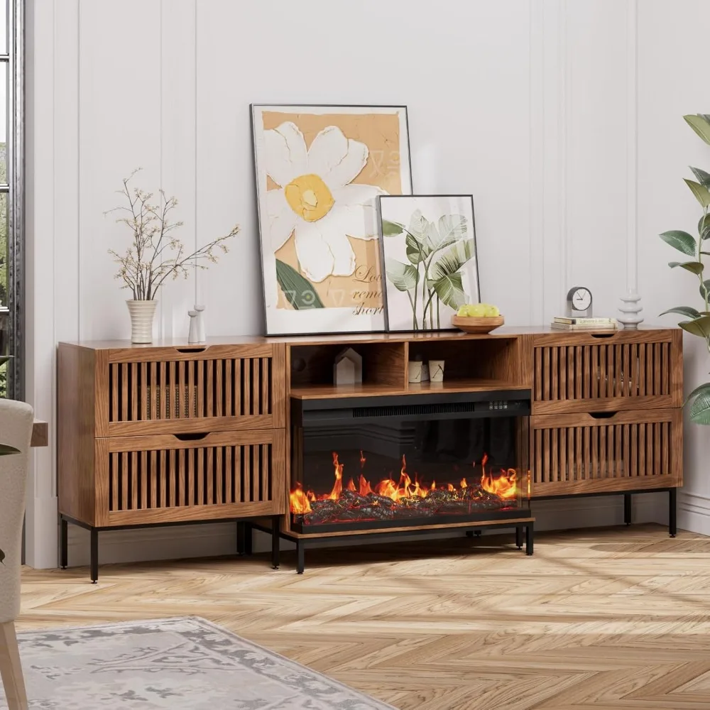 Farmhouse Fireplace TV Cabinet, Suitable for Up To 100 Inches, with A 36 Inch Electric Fireplace in The Entertainment Center
Farmhouse Fireplace TV Cabinet, Suitable for Up To 100 Inches, with A 36 Inch Electric Fireplace in The Entertainment Center