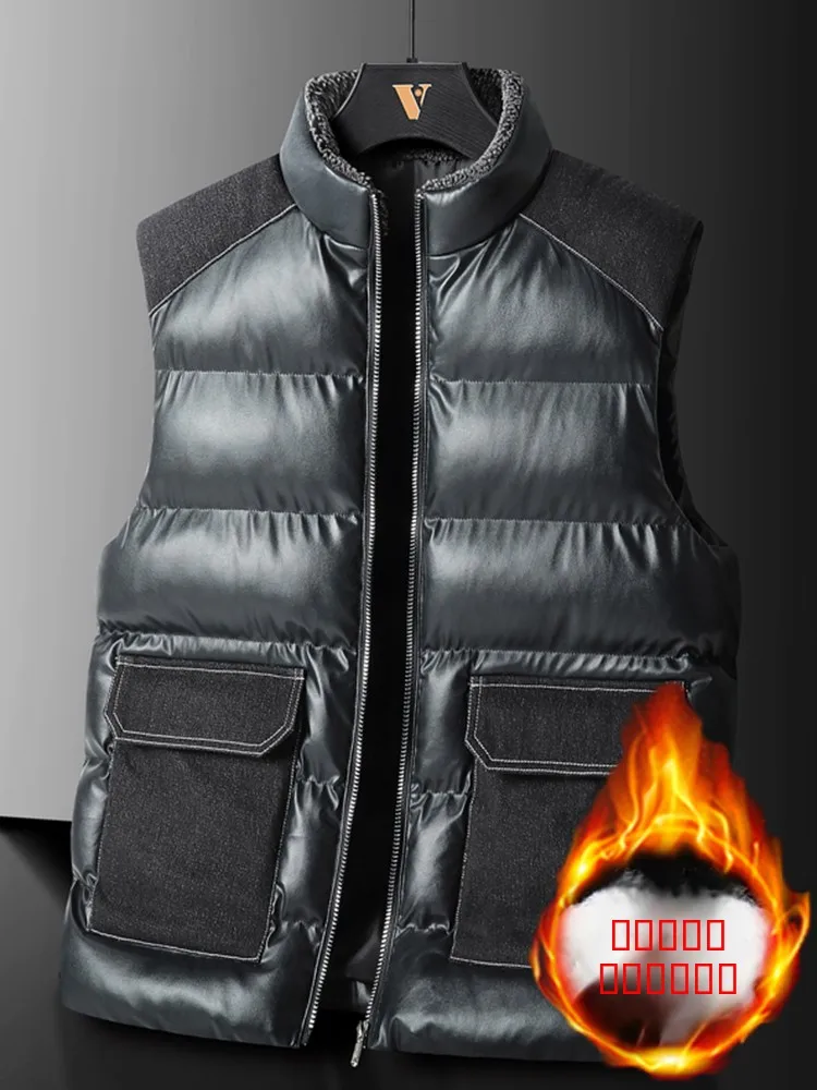 Мужской утепленный джинсовый жилет на флисовой подкладке с воротником-стойкой и большими карманами, теплая верхняя одежда для осени и зимы
Мужской утепленный джинсовый жилет на флисовой подкладке с воротником-стойкой и большими карманами, теплая верхняя одежда для осени и зимы