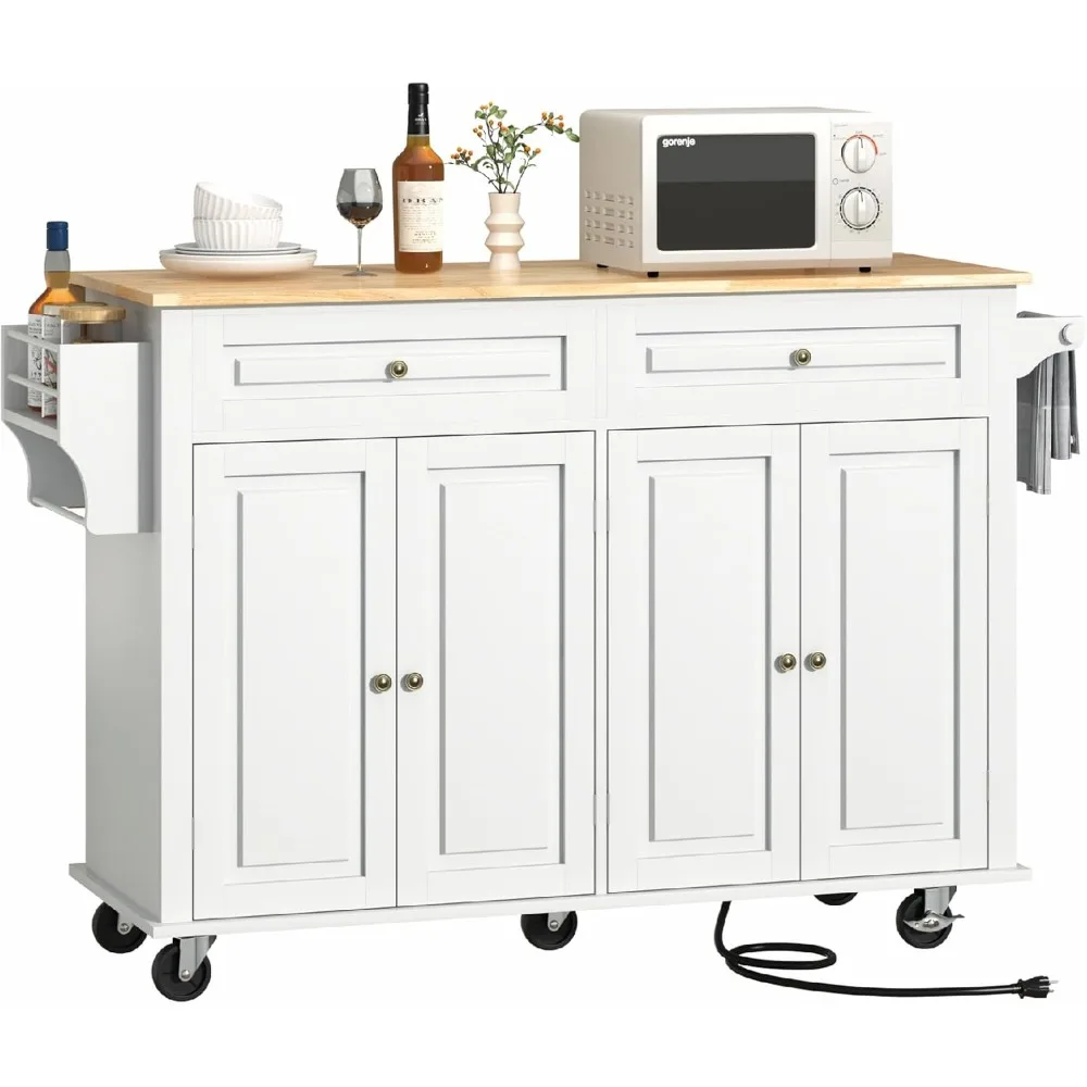 Kitchen Island with Drop Leaf and Power Outlet,w/Storage Cabinet,Island Table on Wheels for Kitchen w/2 Drawers,Spice Rack
Kitchen Island with Drop Leaf and Power Outlet,w/Storage Cabinet,Island Table on Wheels for Kitchen w/2 Drawers,Spice Rack