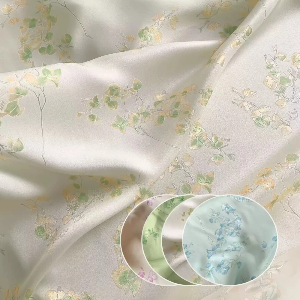 Fashion Elegant Beautiful Flower Pattern Design Soft Feeling Silk Jacquard Satin Fabric for Women Good Texture Cloth Cheongsam
Fashion Elegant Beautiful Flower Pattern Design Soft Feeling Silk Jacquard Satin Fabric for Women Good Texture Cloth Cheongsam