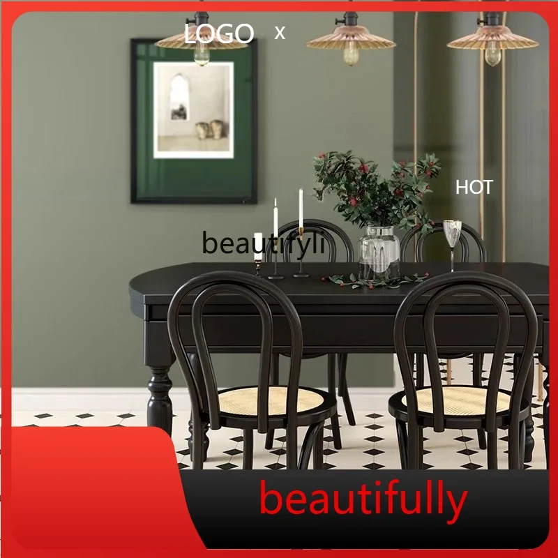 X Retro, all solid wood dining table dining chair combination retractable folding, dining table rectangle
X Retro, all solid wood dining table dining chair combination retractable folding, dining table rectangle