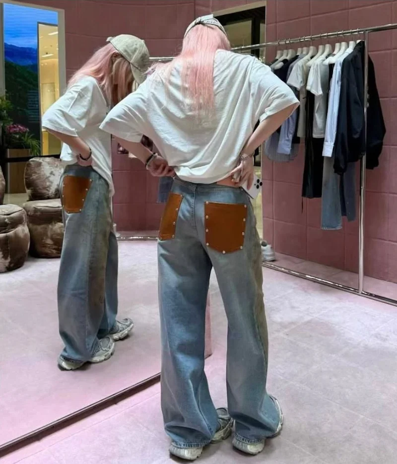 Американские джинсы High Street Sle Rivet: свободные, прямые, широкие, повседневные, длинные брюки для мужчин и женщин
Американские джинсы High Street Sle Rivet: свободные, прямые, широкие, повседневные, длинные брюки для мужчин и женщин