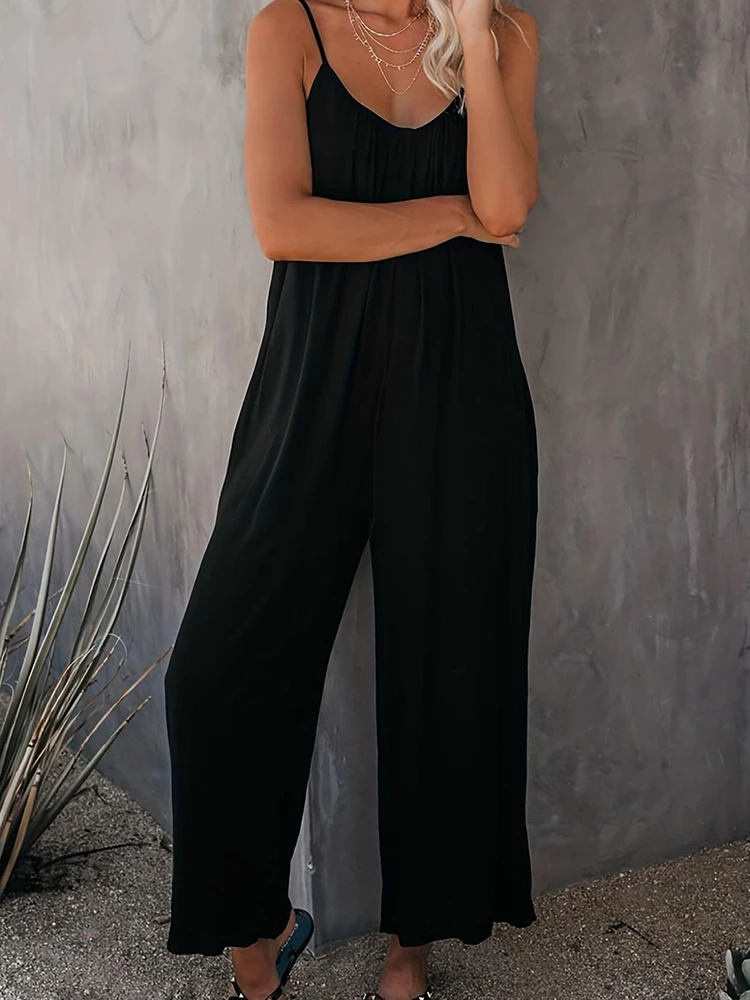 LW Casual Backless Long Jumpsuit for Women Sleeveless 2025 Summer Black Wide Leg Trousers Women's Full Length Romper Playsuit
LW Casual Backless Long Jumpsuit for Women Sleeveless 2025 Summer Black Wide Leg Trousers Women's Full Length Romper Playsuit