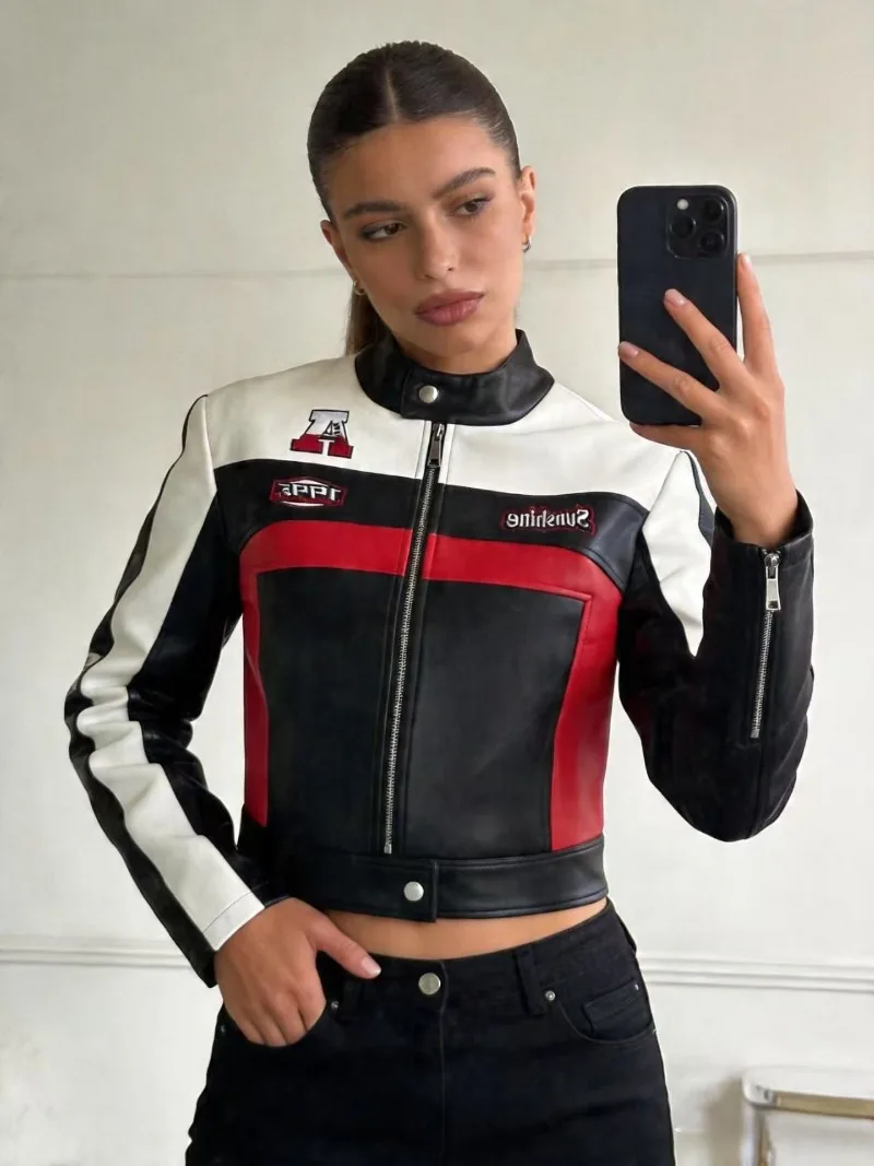 Embroidery Short Motorcycle Jacket Women PU Faux Leather Jackets Punk Bomber Jackets Women Clothing Biker Outerwears
Embroidery Short Motorcycle Jacket Women PU Faux Leather Jackets Punk Bomber Jackets Women Clothing Biker Outerwears