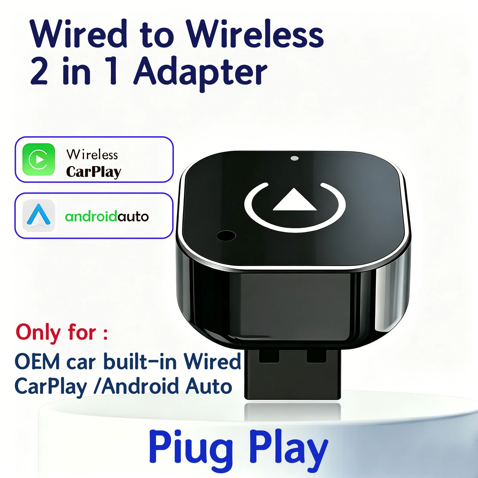 2-in-1 Wireless CarPlay & Android Auto Adapter , Universal Fit for Most Cars, Wireless Connection, Plug & Play iOS/Android
2-in-1 Wireless CarPlay & Android Auto Adapter , Universal Fit for Most Cars, Wireless Connection, Plug & Play iOS/Android