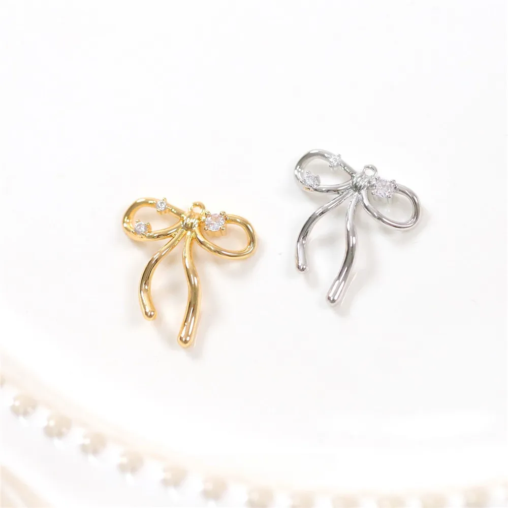Copper Plated Real Gold Sweet Wind Cute Zircon Bow Pendant DIY Necklace Bracelet Handmade Charm Accessories S117
Copper Plated Real Gold Sweet Wind Cute Zircon Bow Pendant DIY Necklace Bracelet Handmade Charm Accessories S117