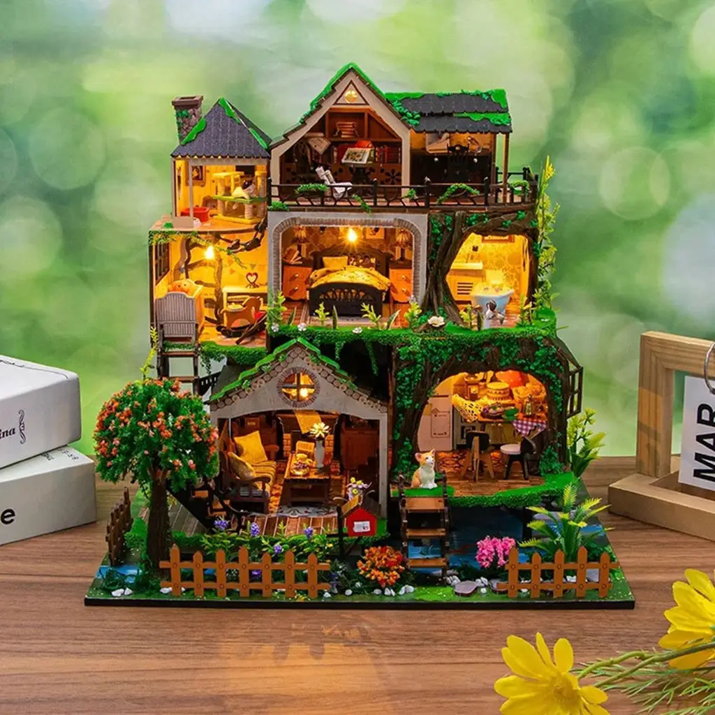 DIY Treehouse Miniature Dollhouse Kit: 3D Assembly, Mini Furniture, Mini Scene Decor, Dollhouse Accessories, Wooden Craft
DIY Treehouse Miniature Dollhouse Kit: 3D Assembly, Mini Furniture, Mini Scene Decor, Dollhouse Accessories, Wooden Craft
