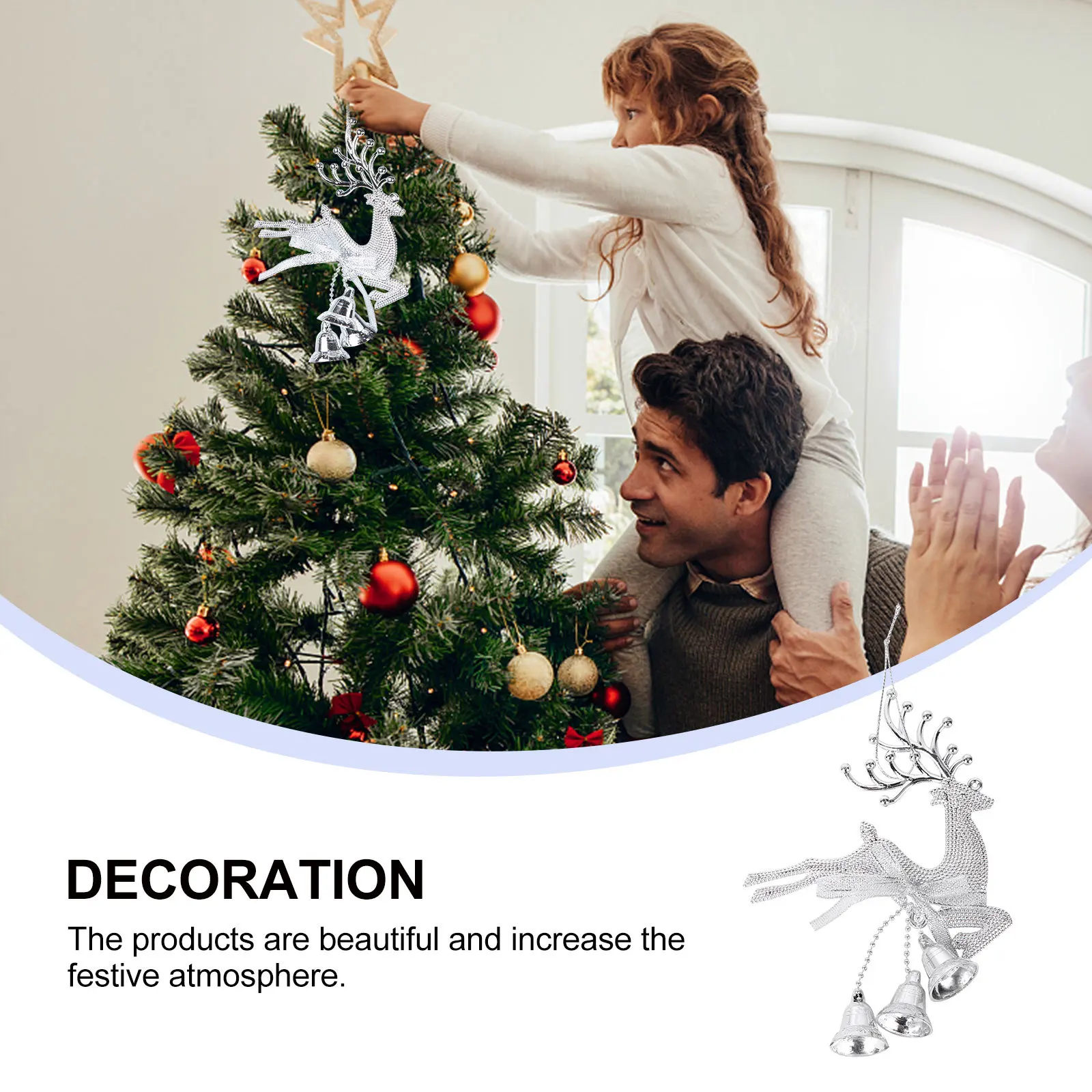 5Pcs Silver Reindeer Hanging Pendant Christmas Decorative Prop Elk Shape Ornament for Tree Wall Garden Doorway Holiday
5Pcs Silver Reindeer Hanging Pendant Christmas Decorative Prop Elk Shape Ornament for Tree Wall Garden Doorway Holiday