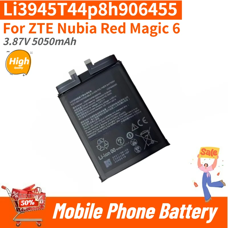Li3945T44p8h906455 High Quality Phone Battery 3.87V 5050mAh for ZTE Nubia Red Magic 6 Magic6 NX669j Brand New
Li3945T44p8h906455 High Quality Phone Battery 3.87V 5050mAh for ZTE Nubia Red Magic 6 Magic6 NX669j Brand New