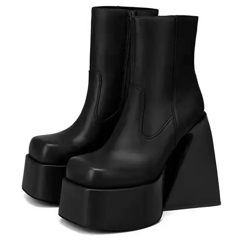 Square Toe Platform Chunky Square Super High Heel Side Zip Ankle Short Boots Solid Modern Show Spring Autum Women Fashion Shoes
Square Toe Platform Chunky Square Super High Heel Side Zip Ankle Short Boots Solid Modern Show Spring Autum Women Fashion Shoes
