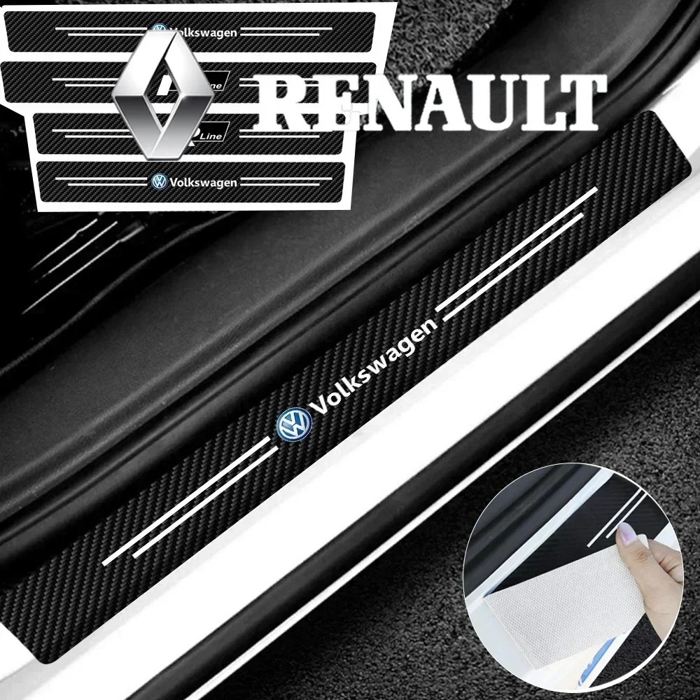 4PCS/SET Car Door Sill Protector Plate PU Leather Carbon Fiber Threshold Anti-Scratch Bumper Stickers for VW Rline Golf T-Roc
4PCS/SET Car Door Sill Protector Plate PU Leather Carbon Fiber Threshold Anti-Scratch Bumper Stickers for VW Rline Golf T-Roc
