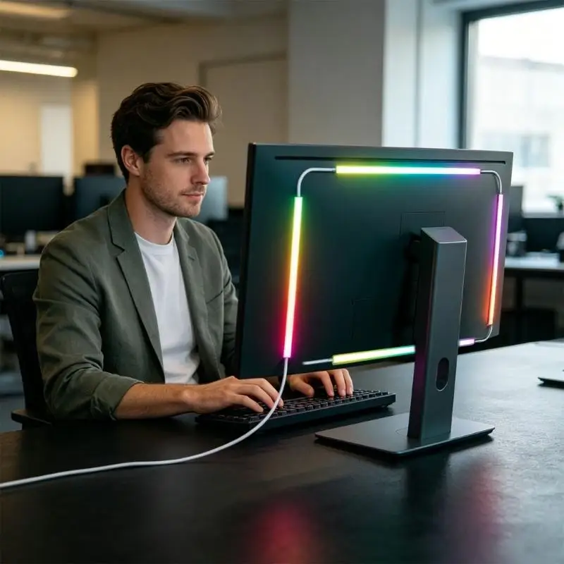 Flexible Silicone Backlight For 24in Monitor Featuring Display Matching And Rhythm Detection Technology B03E
Flexible Silicone Backlight For 24in Monitor Featuring Display Matching And Rhythm Detection Technology B03E
