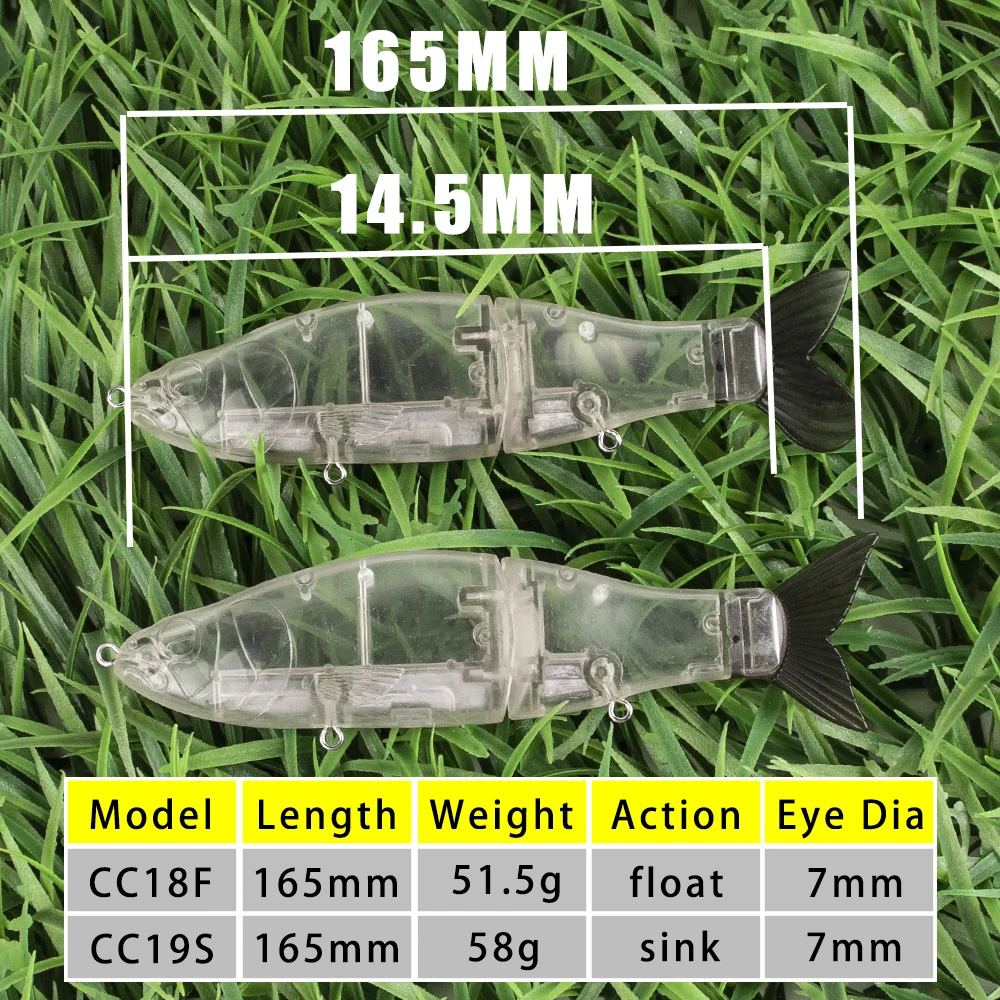 Chan's Huang 10PCS Unpainted Glide Bait Blanks 165MM Floating 51.5G / Sinking 58G Single Jointed Swimbait DIY Fishing Lures
Chan's Huang 10PCS Unpainted Glide Bait Blanks 165MM Floating 51.5G / Sinking 58G Single Jointed Swimbait DIY Fishing Lures