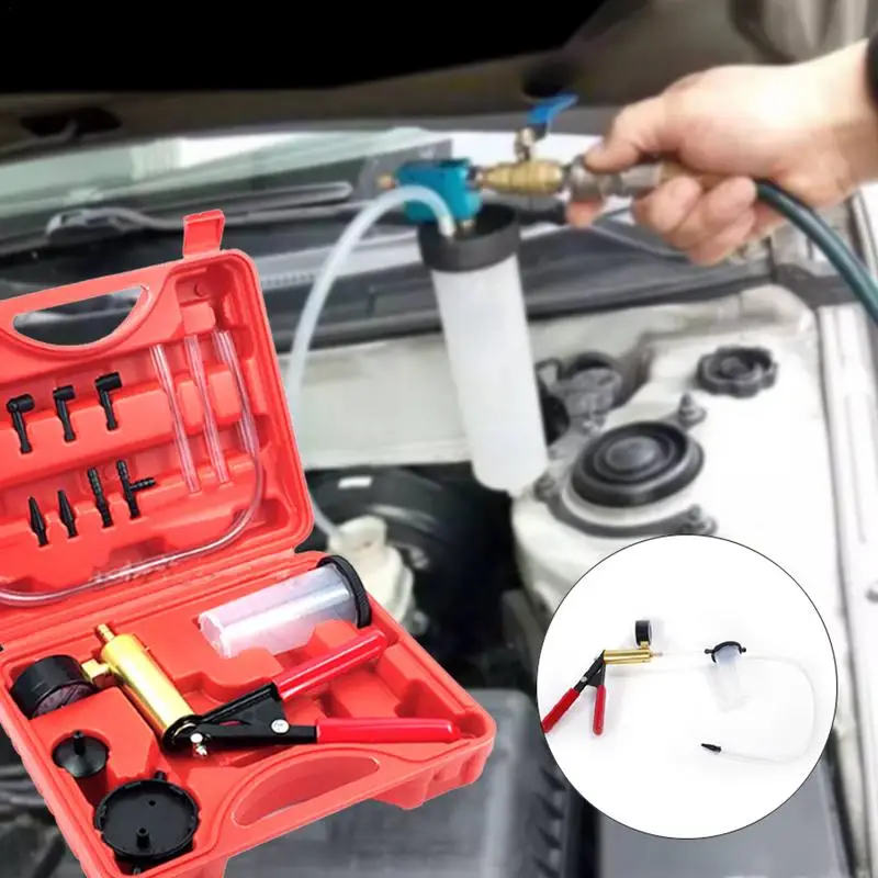 2 in 1 Automotive Handheld Vacuum Pump Brake Bleeder Kit for Motorcycle 16 pcs Brake System Bleeding Tools with Gauge Adapters
2 in 1 Automotive Handheld Vacuum Pump Brake Bleeder Kit for Motorcycle 16 pcs Brake System Bleeding Tools with Gauge Adapters