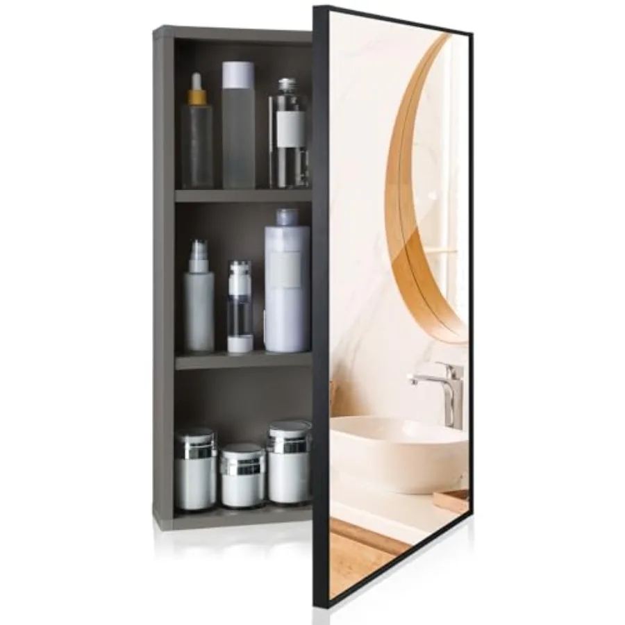 Modern 16 x 24 x 4.3 Inch Medicine Cabinet with Mirror Wall Mounted Framed Recessed Bathroom 3 Shelves Wall Mounted Sliding Doo
Modern 16 x 24 x 4.3 Inch Medicine Cabinet with Mirror Wall Mounted Framed Recessed Bathroom 3 Shelves Wall Mounted Sliding Doo