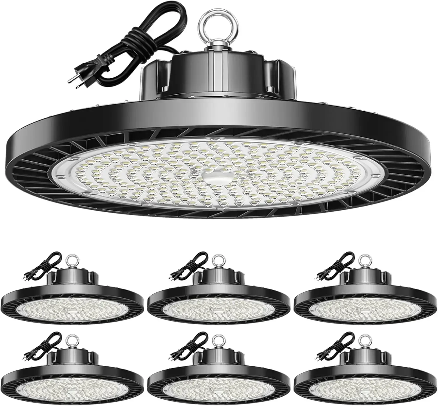 Светодиодные светильники UFO High Bay 5000K 200W 30000LM, 6 штук в комплекте с вилкой, для складов, мастерских, заводов
Светодиодные светильники UFO High Bay 5000K 200W 30000LM, 6 штук в комплекте с вилкой, для складов, мастерских, заводов